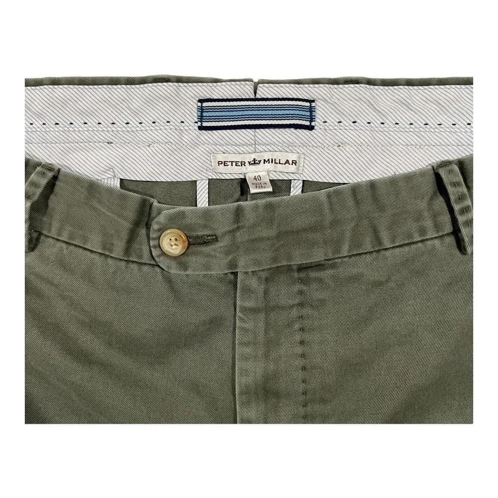Peter Millar Pants Mens‎ 40 Casual Work RN 100308 Green 100% Genuine Pima Cotton